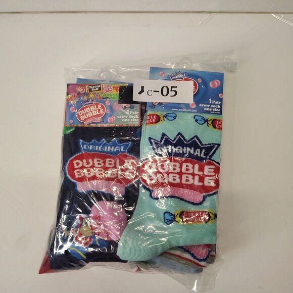 Dubble Bubble 5 pair (3 Crew/2 Ankle) Gum Novelty Men Adult Size 6-12 Socks NWT - Picture 6 of 6